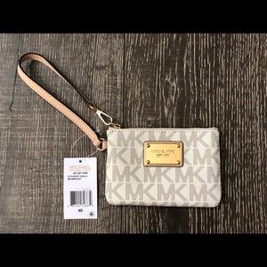 Michael Kors White Wristlet.